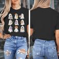 Cute Ghost Reading Books Teacher Halloween Reading Men Women Kids Women's T-Shirt, funny design