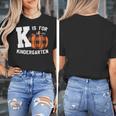 Fall Kindergarten Teacher K Is For Buffalo Plaid Pumpkin Women's T-Shirt, funny design Fall Kindergarten Teacher K Is For Buffalo Plaid Pumpkin Women's T-Shirt, funny design