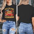 Fall In Love With Learning Pumpkin Thanksgiving Teacher Fall Women's T-Shirt, funny design
