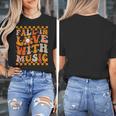 Fall In Love With Music Groovy Thanksgiving Music Teacher Men Women Girls Kids Women's T-Shirt, Groovy Teacher Gifts, funny design Fall In Love With Music Groovy Thanksgiving Music Teacher Men Women Girls Kids Women's T-Shirt, Groovy Teacher Gifts, funny design
