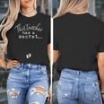 Fun Pregnant Teacher Announcement Idea- Footprints On Tummy Women's T-Shirt, funny design
