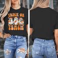 Groovy Teacher Halloween Trick Or Teach Ghost Men Women Kids Women's T-Shirt, Groovy Teacher Gifts, funny design