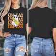 Happy Fri-Yay Friday Lovers Groovy Teacher Life Halloween Women's T-Shirt, Groovy Teacher Gifts, funny design