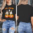 Haunted By 67 Boo Ghost Pumpkin Halloween Teacher Women's T-Shirt, funny design