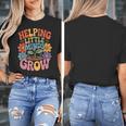 Helping Little Minds Grow Teacher First Day Back To School Women's T-Shirt, funny design