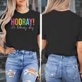 Hooray It's Library Day Teacher Reader Books Back To School Women's T-Shirt, funny design