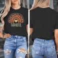 Leopard Rainbow Thankful Thanksgiving Teacher Women Kids Women's T-Shirt, funny design