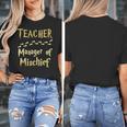 Magical Teacher Manager Of Mischief Birthday Family Party Women's T-Shirt, funny design