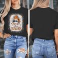 Messy Bun Spooky Teacher Bleached Halloween Teachers Women's T-Shirt, funny design Messy Bun Spooky Teacher Bleached Halloween Teachers Women's T-Shirt, funny design