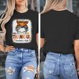 One Thankful Teacher's Aide Messy Bun Thanksgiving Fall Women's T-Shirt, funny design One Thankful Teacher's Aide Messy Bun Thanksgiving Fall Women's T-Shirt, funny design
