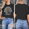 Pre-K Teacher Leopard Boho Rainbow Back To School Women's T-Shirt, funny design