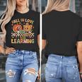 Retro Fall In Love With Learning Autumn Pumpkin Teacher Kids Women's T-Shirt, funny design