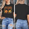 Retro Fall In Love With Learning Autumn Pumpkin Teacher Women's T-Shirt, funny design