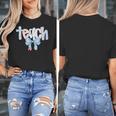 Teach Teacher Coquette Bow Pencil Back To School First Day Women's T-Shirt, funny design