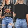 Thanksgiving Teacher Turkey Lets Eat Kids Punctuation Women's T-Shirt, funny design