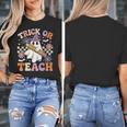 Trick Or Teach Groovy Teacher Halloween Retro Ghost Women's T-Shirt, Groovy Teacher Gifts, funny design Trick Or Teach Groovy Teacher Halloween Retro Ghost Women's T-Shirt, Groovy Teacher Gifts, funny design