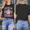Trick Or Teach Halloween Teacher Floral Ghost Groovy Women's T-Shirt, Groovy Teacher Gifts, funny design Trick Or Teach Halloween Teacher Floral Ghost Groovy Women's T-Shirt, Groovy Teacher Gifts, funny design