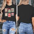 Vintage Preppy Very Merry Teacher Santa Stamps Christmas Women's T-Shirt, funny design Vintage Preppy Very Merry Teacher Santa Stamps Christmas Women's T-Shirt, funny design