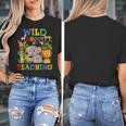 Wild About Teaching Safari Jungle School Teacher Women's T-Shirt, funny design