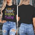 Will Trade Students For Candy Teacher Cute Halloween Costume Women's T-Shirt, funny design