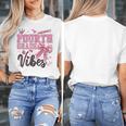 4th Fourth Grade Vibes Back To School Coquette Teacher Girl Women's T-Shirt, 4th Grade Teacher Gifts, funny design