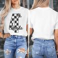 Checkered Fourth Grade Back To School Teachers Students Women's T-Shirt, funny design