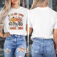 Fall In Love With Learning Teacher Retro Thanksgiving Women's T-Shirt, funny design