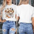Ghost Reading Books Halloween Bow Spooky Teacher Student Women's T-Shirt, funny design