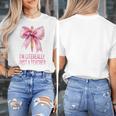I'm Literally Just a Teacher Pencil Coquette Bow School Women's T-Shirt, funny design