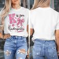 K Is For Kindergarten Teacher Coquette Bow Back To School Women's T-Shirt, funny design K Is For Kindergarten Teacher Coquette Bow Back To School Women's T-Shirt, funny design