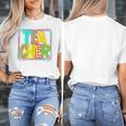 Neon Retro Teacher Cute Teacher Team New Teacher Back To Sch Women's T-Shirt, funny design