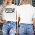 Retro Checkered Music Therapist Squad Music Therapy Teacher For Men Women Women's T-Shirt, funny design