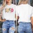 Sped Teacher Halloween Ghost Special Education Preppy Fall Women's T-Shirt, funny design