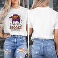 Spooky Paraprofessional Life Halloween Messy Bun Teacher For Men Women Women's T-Shirt, funny design Spooky Paraprofessional Life Halloween Messy Bun Teacher For Men Women Women's T-Shirt, funny design