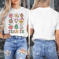 Team TK Teacher Christmas Groovy Smile Face Girl Boy Kid TK Women's T-Shirt, Groovy Teacher Gifts, funny design Team TK Teacher Christmas Groovy Smile Face Girl Boy Kid TK Women's T-Shirt, Groovy Teacher Gifts, funny design