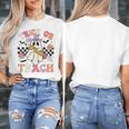 Trick Or Teach Groovy Teacher Halloween Retro Floral Ghost Women's T-Shirt, Groovy Teacher Gifts, funny design