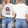 Witchy Teacher Halloween Messy Bun Teacher Bleached Women's T-Shirt, funny design Witchy Teacher Halloween Messy Bun Teacher Bleached Women's T-Shirt, funny design