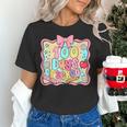 100 Days Of School Preppy 100th Day Of School Teacher Kids Women's T-Shirt, gift for family, gift for coworker