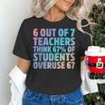 6 Out Of 7 Teachers Think 67 Of Students Overuse 67 Quote Women's T-Shirt, gift for family, gift for coworker 6 Out Of 7 Teachers Think 67 Of Students Overuse 67 Quote Women's T-Shirt, gift for family, gift for coworker