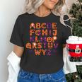 ABCs Learning Kindergarten Teacher Halloween Alphabet Women's T-Shirt, gift for family, gift for coworker ABCs Learning Kindergarten Teacher Halloween Alphabet Women's T-Shirt, gift for family, gift for coworker