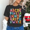 Alphabet A-Z ABC Kids Back To School Pre K Teachers Women's T-Shirt, gift for family, gift for coworker
