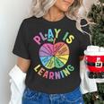 Apple Retro Play Is Learning Kindergarten Teacher Daycare Women's T-Shirt, gift for family, gift for coworker Apple Retro Play Is Learning Kindergarten Teacher Daycare Women's T-Shirt, gift for family, gift for coworker
