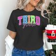 Back To School Neon Checkered Third Grade Colorful Teacher Women's T-Shirt, gift for family, gift for coworker Back To School Neon Checkered Third Grade Colorful Teacher Women's T-Shirt, gift for family, gift for coworker