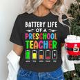 Battery Life Of a Preschool School Teacher School Week Women's T-Shirt, gift for family, gift for coworker Battery Life Of a Preschool School Teacher School Week Women's T-Shirt, gift for family, gift for coworker