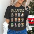 How To Become A Better Reader Animals Reading Teacher Women's T-Shirt, gift for family, gift for coworker How To Become A Better Reader Animals Reading Teacher Women's T-Shirt, gift for family, gift for coworker