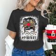 Bleached Teacher Para Life Paraprofessional Cute Messy Bun For Men Women Girls Kids Women's T-Shirt, gift for family, gift for coworker