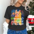 Broken Crayons Still Color Cat Teacher Women's T-Shirt, gift for family, gift for coworker