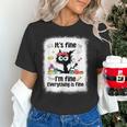 Cat It's Fine I'm Fine Everything Is Fine Teacher Life Women's T-Shirt, gift for family, gift for coworker