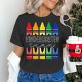 Colorful Crayon Kindergarten Team Tee For Teachers Students Men Women Kids Women's T-Shirt, gift for family, gift for coworker