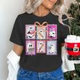 Coquette Bow Spooky Teacher Ghost Halloween Trick Or Teach Women's T-Shirt, gift for family, gift for coworker Coquette Bow Spooky Teacher Ghost Halloween Trick Or Teach Women's T-Shirt, gift for family, gift for coworker